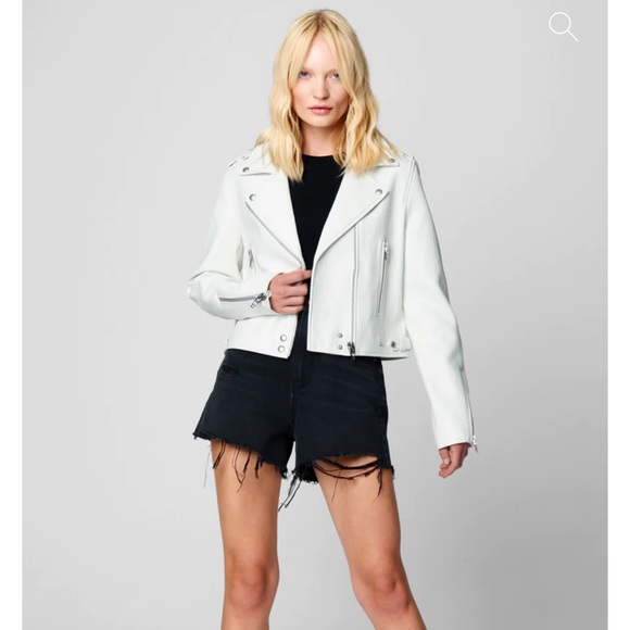 NWT - Blank NYC Faux Leather Moto Jacket - size Small - ice breaker (white) - Picture 3 of 10